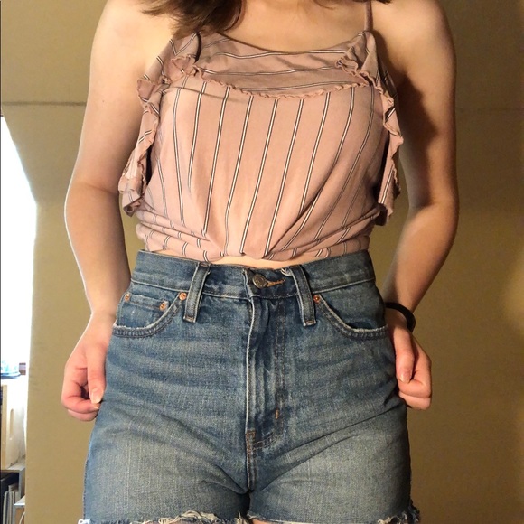 American Eagle pink striped shirt - Picture 3 of 4